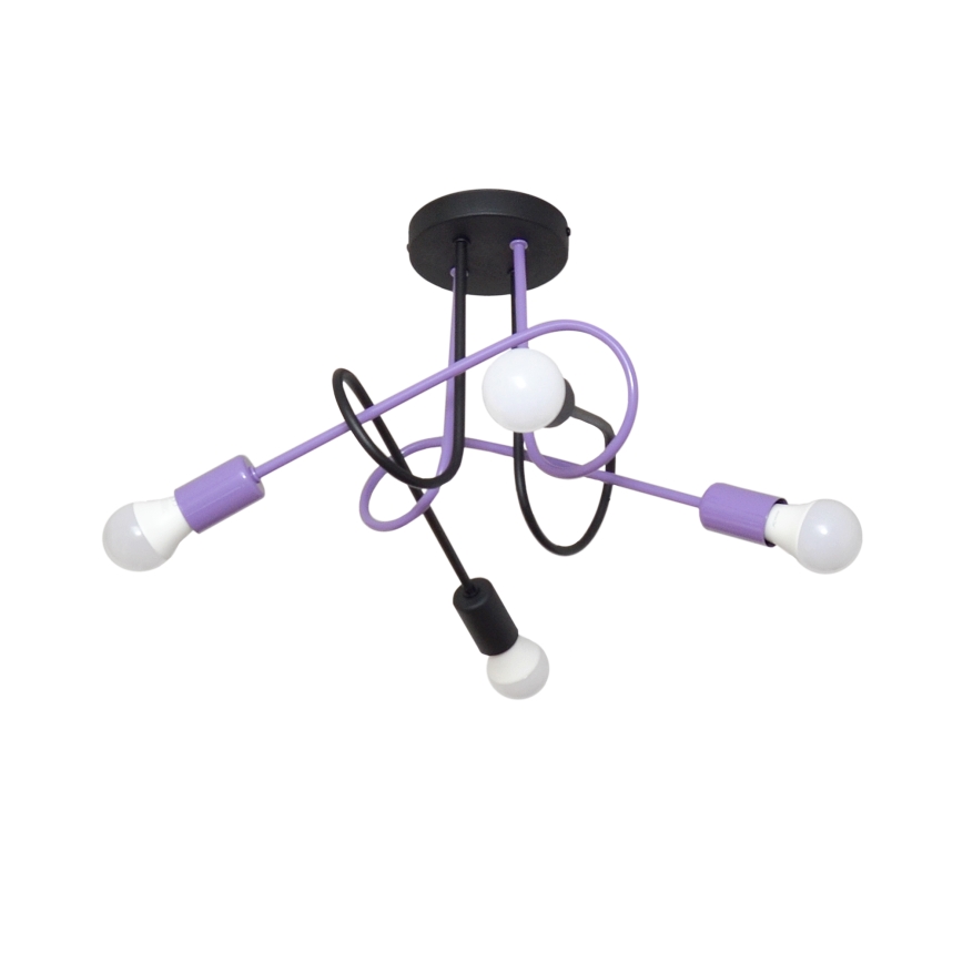 Virsapmetuma lustra OXFORD 4xE27/15W/230V melna/violeta