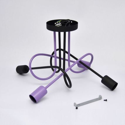 Virsapmetuma lustra OXFORD 4xE27/15W/230V melna/violeta
