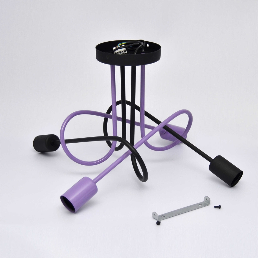 Virsapmetuma lustra OXFORD 4xE27/15W/230V melna/violeta