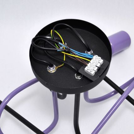 Virsapmetuma lustra OXFORD 4xE27/15W/230V melna/violeta
