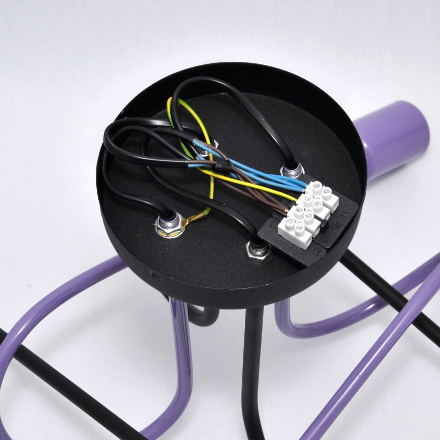 Virsapmetuma lustra OXFORD 4xE27/15W/230V melna/violeta