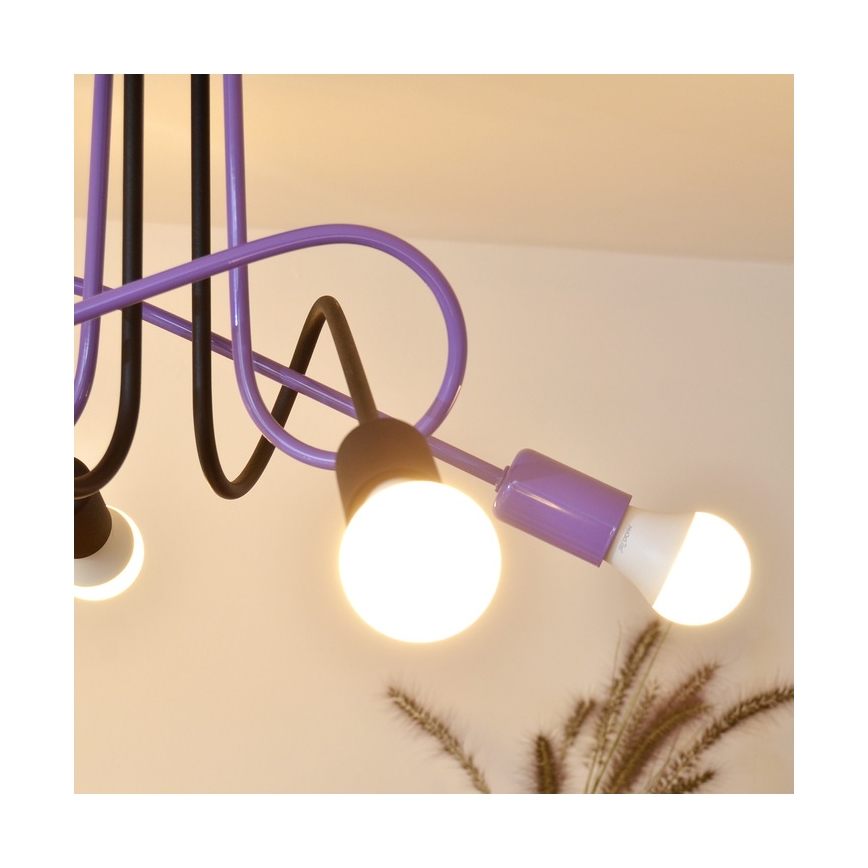 Virsapmetuma lustra OXFORD 4xE27/15W/230V melna/violeta