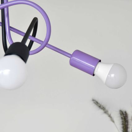 Virsapmetuma lustra OXFORD 4xE27/15W/230V melna/violeta