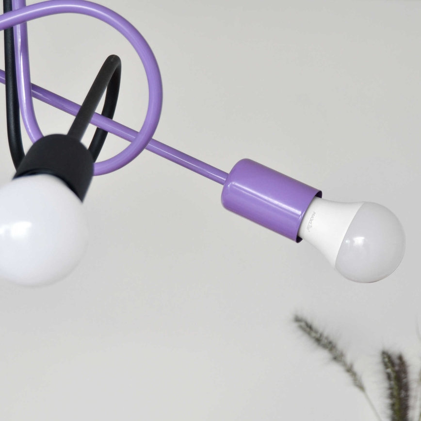 Virsapmetuma lustra OXFORD 4xE27/15W/230V melna/violeta