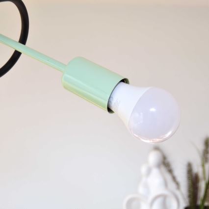 Virsapmetuma lustra OXFORD 4xE27/15W/230V melna/zaļa
