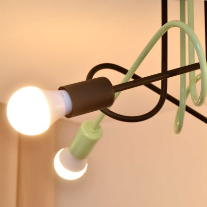 Virsapmetuma lustra OXFORD 4xE27/15W/230V melna/zaļa
