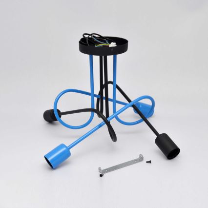 Virsapmetuma lustra OXFORD 4xE27/15W/230V melna/zila