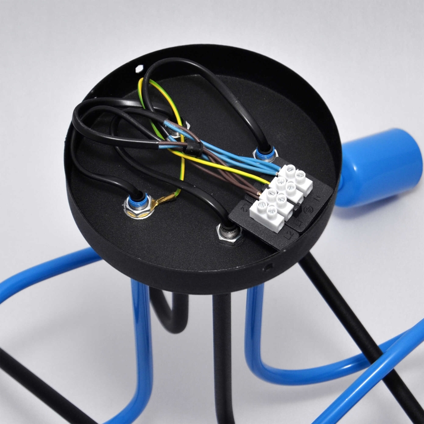 Virsapmetuma lustra OXFORD 4xE27/15W/230V melna/zila