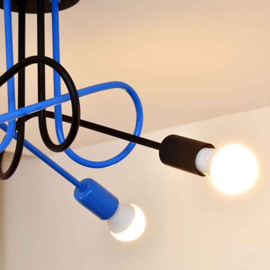 Virsapmetuma lustra OXFORD 4xE27/15W/230V melna/zila