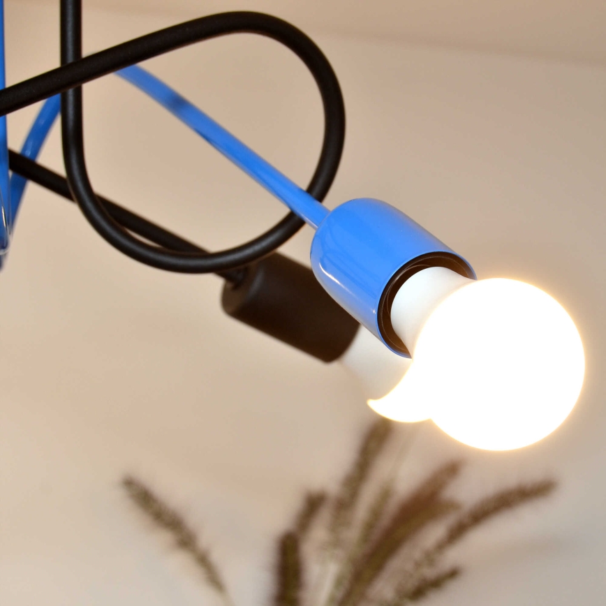 Virsapmetuma lustra OXFORD 4xE27/15W/230V melna/zila