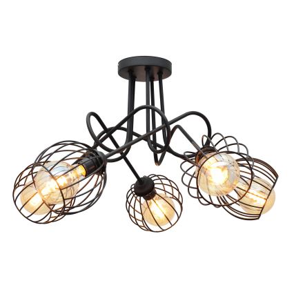 Virsapmetuma lustra OXFORD 5xE27/15W/230V melna