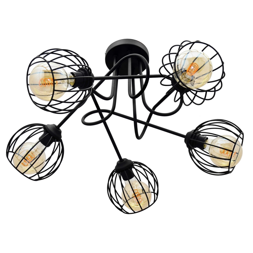 Virsapmetuma lustra OXFORD 5xE27/15W/230V melna