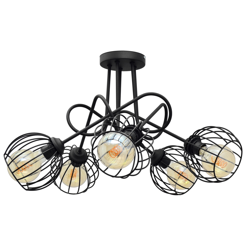 Virsapmetuma lustra OXFORD 5xE27/15W/230V melna