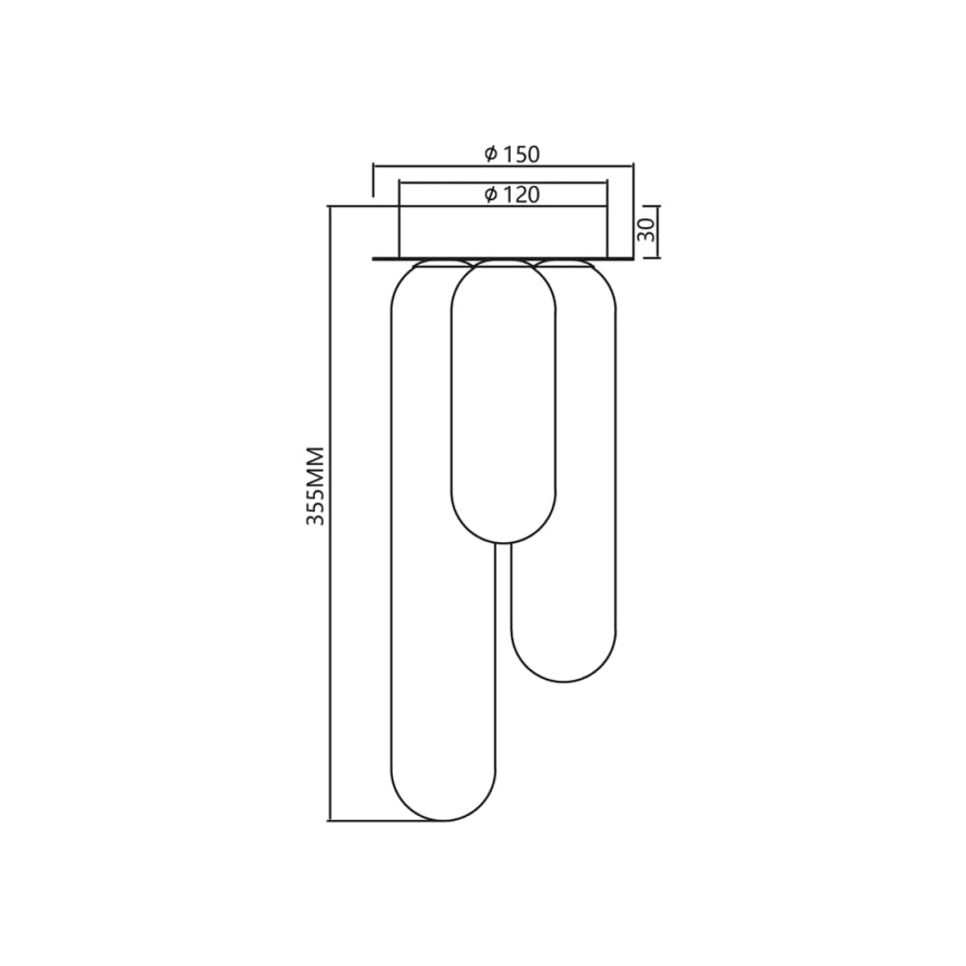 Virsapmetuma lustra PAX 3xG9/9W/230V zelta