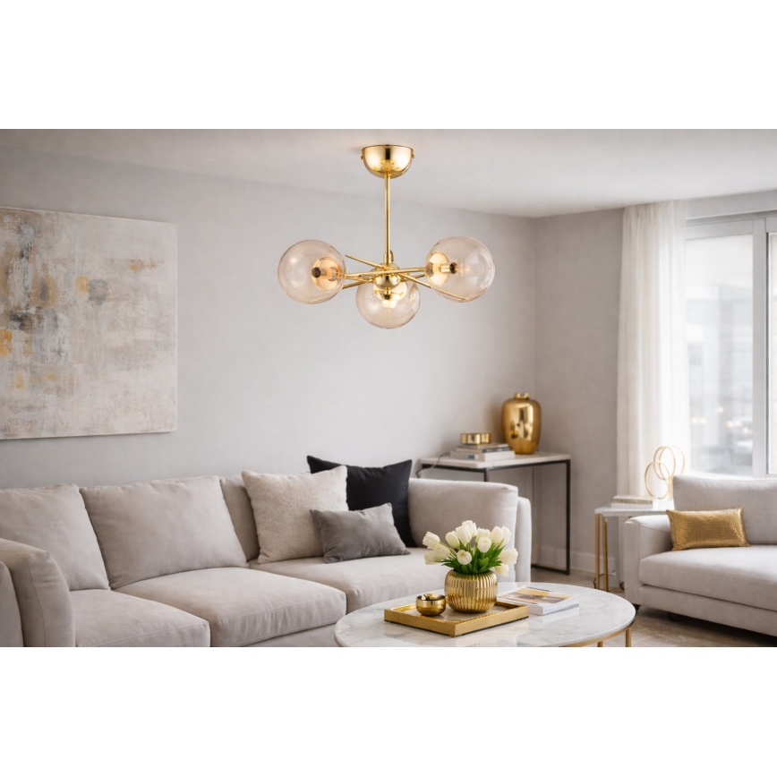 Virsapmetuma lustra PRIMERY 5xE14/10W/230V zelta