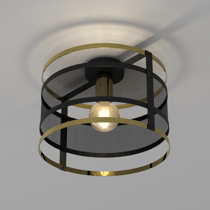 Virsapmetuma lustra RIM 1xE27/60W/230V melna/zelta