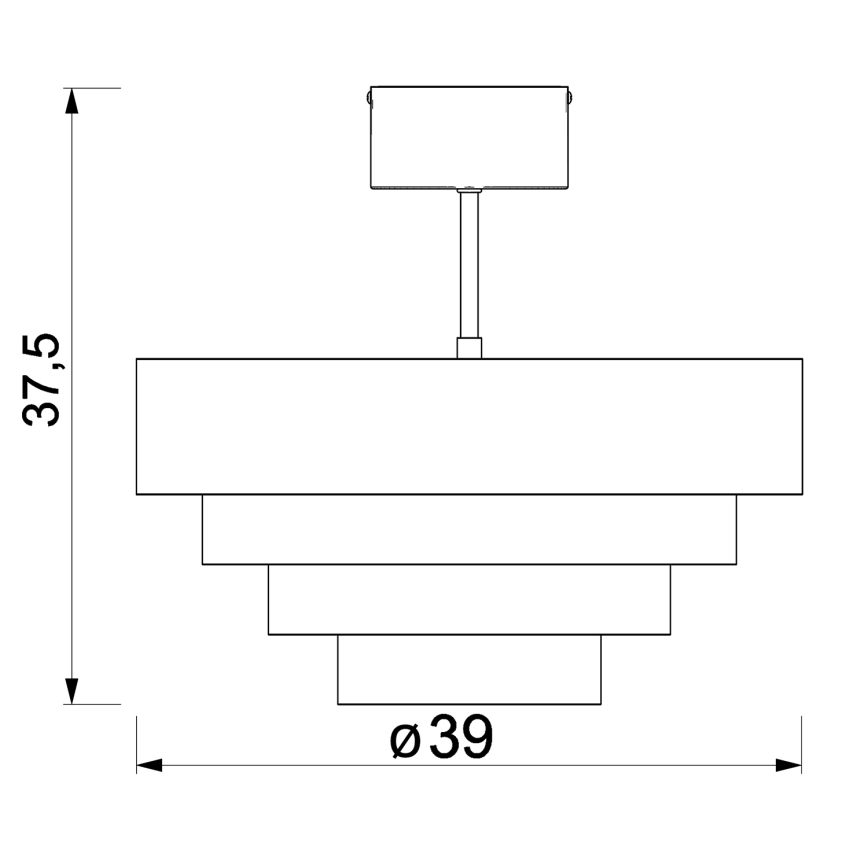 Virsapmetuma lustra RINGS 2xE27/15W/230V balta