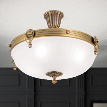 Virsapmetuma lustra ROCCA 4xE27/60W/230V d. 43 cm bronza/balta