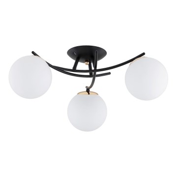 Virsapmetuma lustra SAVI 3xE14/10W/230V melna/zelta