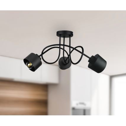 Virsapmetuma lustra SIMPLY BLACK 3xE27/60W/230V