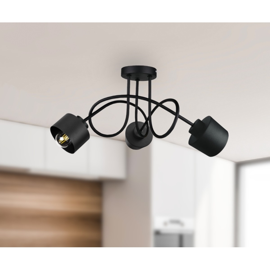 Virsapmetuma lustra SIMPLY BLACK 3xE27/60W/230V