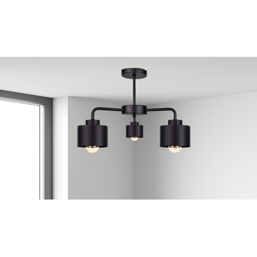 Virsapmetuma lustra SIMPLY BLACK 3xE27/60W/230V