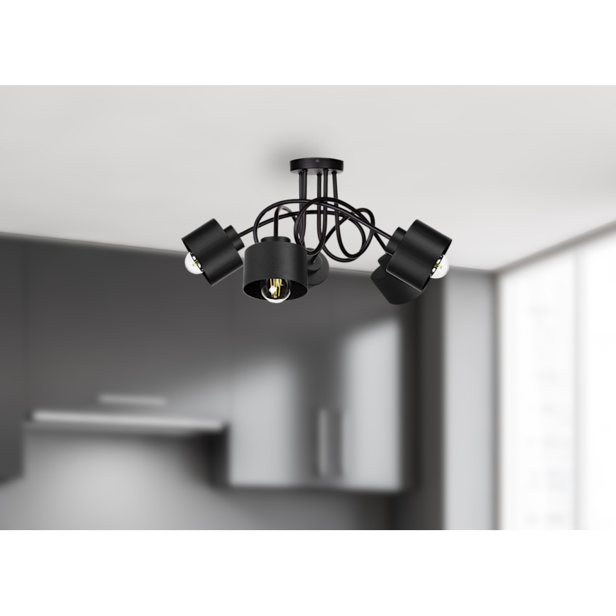 Virsapmetuma lustra SIMPLY BLACK 5xE27/60W/230V