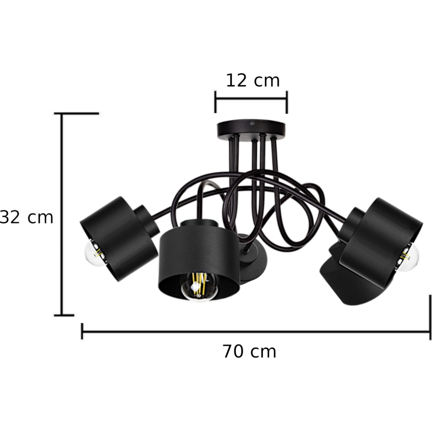 Virsapmetuma lustra SIMPLY BLACK 5xE27/60W/230V