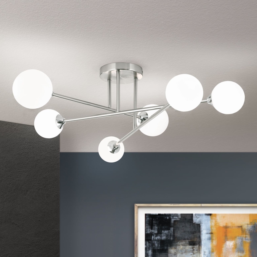 Virsapmetuma lustra SNOWWHITE 6xG9/20W/230V d. 84 cm matēts hroms