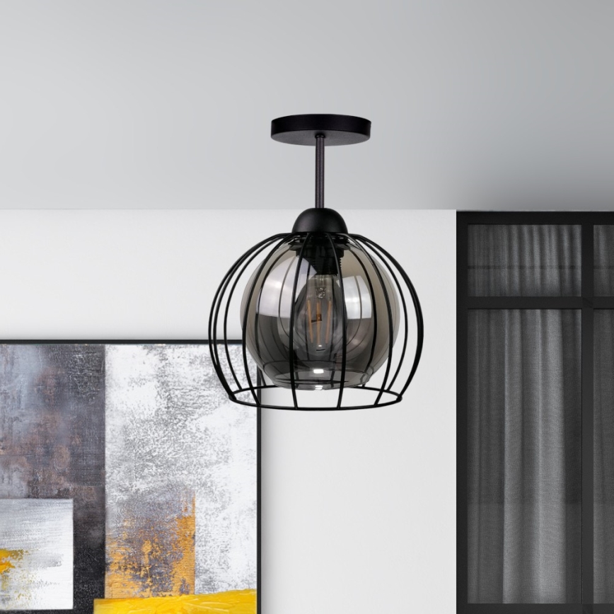 Virsapmetuma lustra SOLO BLACK 1xE27/60W/230V melna/dūmakains