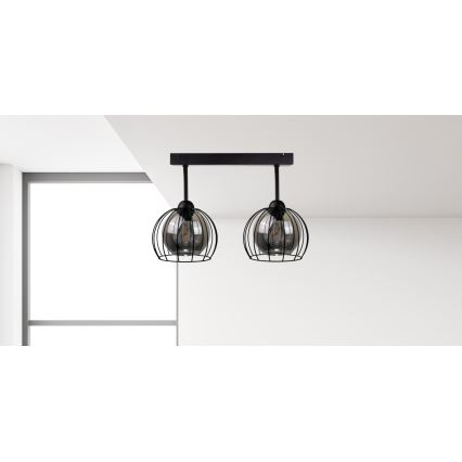 Virsapmetuma lustra SOLO BLACK 2xE27/60W/230V