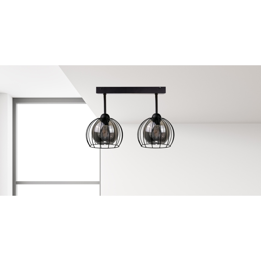 Virsapmetuma lustra SOLO BLACK 2xE27/60W/230V