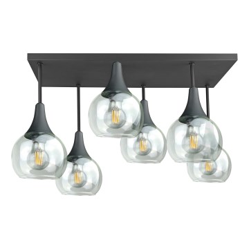 Virsapmetuma lustra SOMA 6xE27/60W/230V melna/caurspīdīga