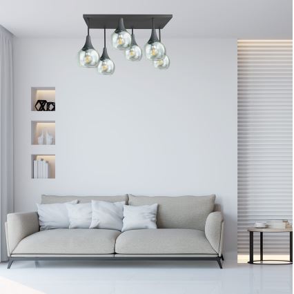 Virsapmetuma lustra SOMA 6xE27/60W/230V melna/caurspīdīga