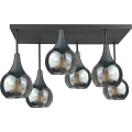 Virsapmetuma lustra SOMA 6xE27/60W/230V melna/dūmakains melna