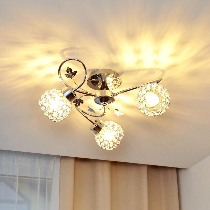 Virsapmetuma lustra SOPHIA 3xE27/15W/230V spīdīgi hromēts/caurspīdīga