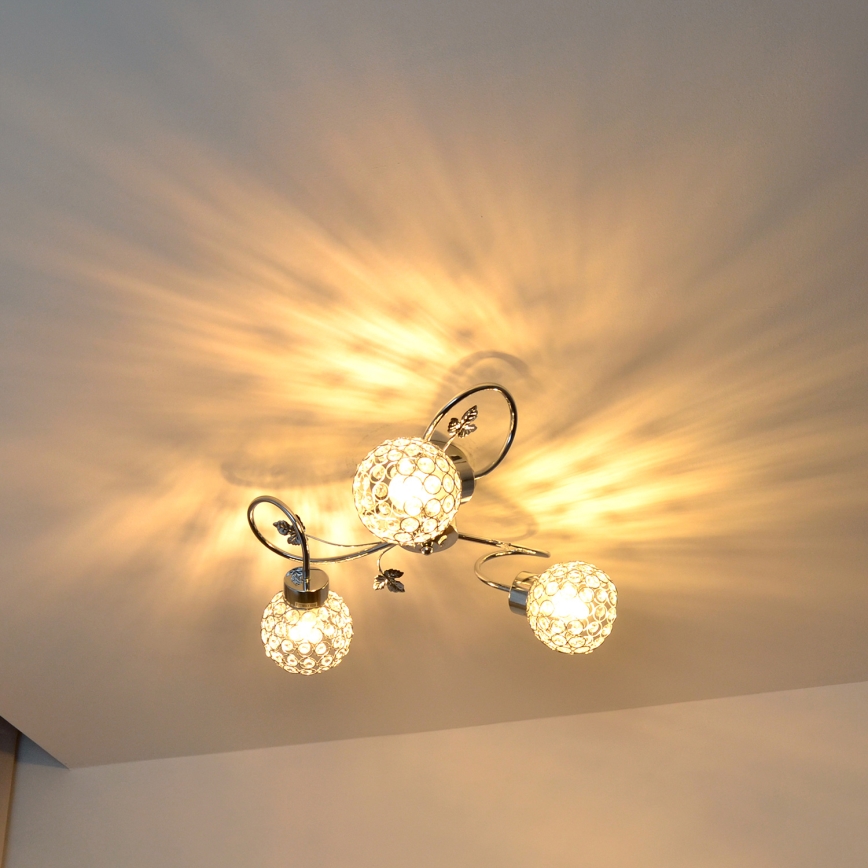 Virsapmetuma lustra SOPHIA 3xE27/15W/230V spīdīgi hromēts/caurspīdīga
