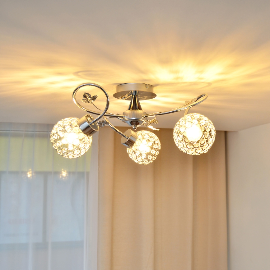 Virsapmetuma lustra SOPHIA 3xE27/15W/230V spīdīgi hromēts/caurspīdīga