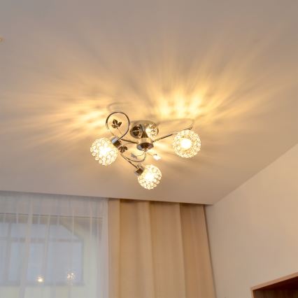 Virsapmetuma lustra SOPHIA 3xE27/15W/230V spīdīgi hromēts/caurspīdīga