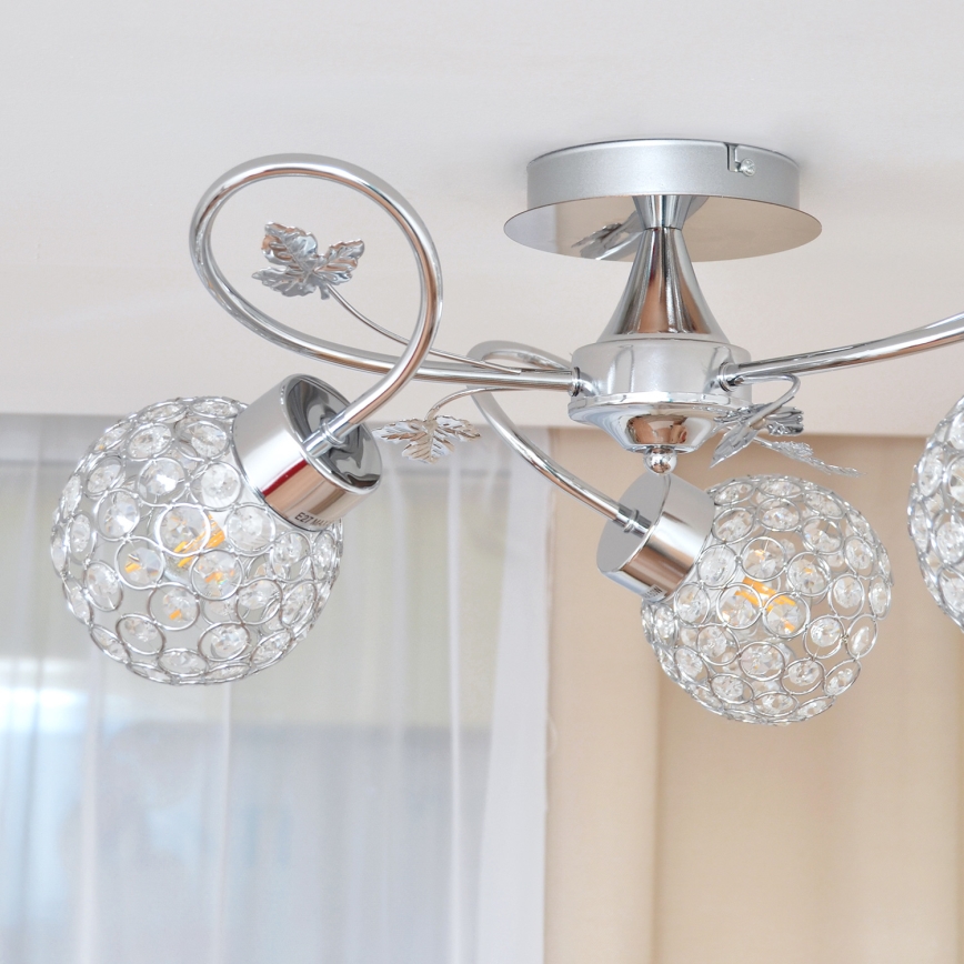 Virsapmetuma lustra SOPHIA 3xE27/15W/230V spīdīgi hromēts/caurspīdīga