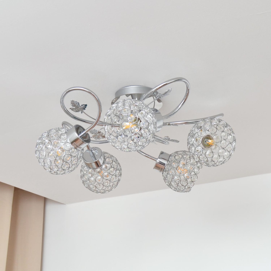 Virsapmetuma lustra SOPHIA 5xE27/15W/230V spīdīgi hromēts/caurspīdīga