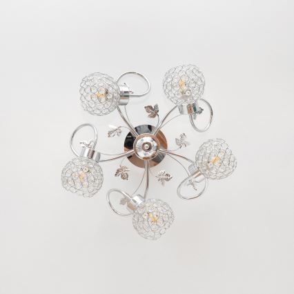 Virsapmetuma lustra SOPHIA 5xE27/15W/230V spīdīgi hromēts/caurspīdīga