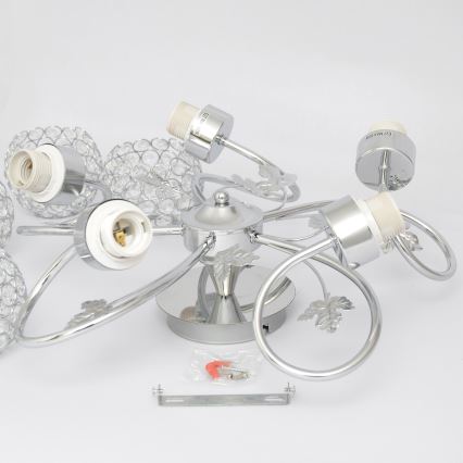 Virsapmetuma lustra SOPHIA 5xE27/15W/230V spīdīgi hromēts/caurspīdīga