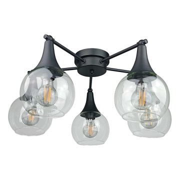 Virsapmetuma lustra STAR 5xE27/60W/230V melna/caurspīdīga