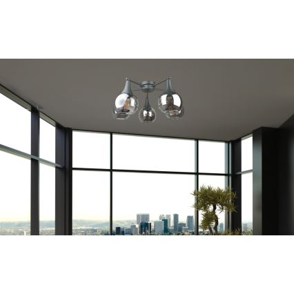 Virsapmetuma lustra STAR 5xE27/60W/230V melna/dūmakains melna