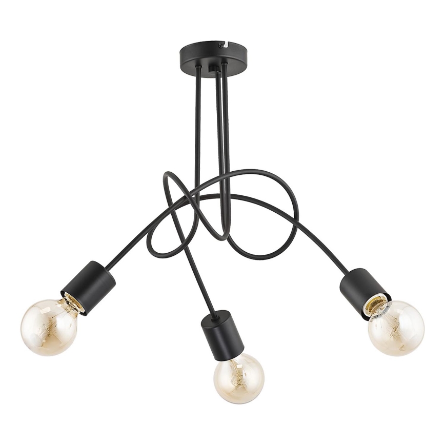Virsapmetuma lustra TANGO 3xE27/15W/230V melna