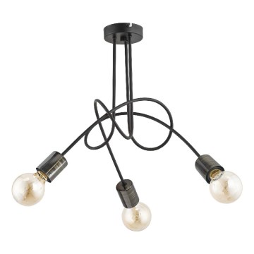 Virsapmetuma lustra TANGO 3xE27/15W/230V melna