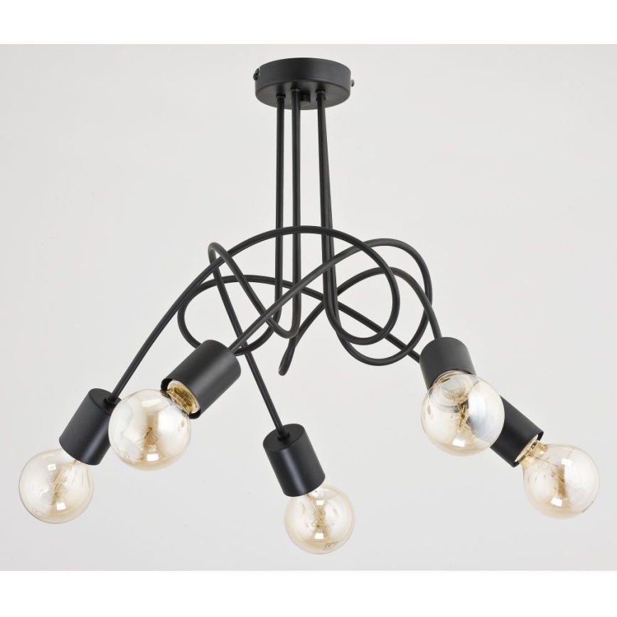 Virsapmetuma lustra TANGO 5xE27/60W/230V melna