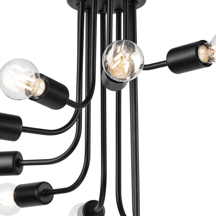 Virsapmetuma lustra TRINITY 10xE27/15W/230V melna