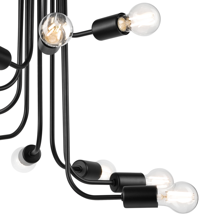 Virsapmetuma lustra TRINITY 10xE27/15W/230V melna